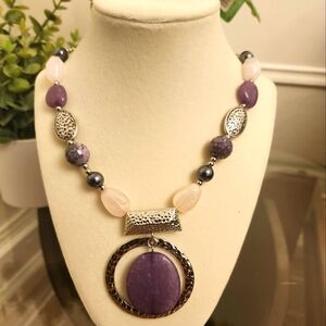 Joan Rivers Classic Collection Statement Necklace Purple 🟣 NWOT.